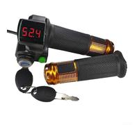 Poignée d'accélérateur à écran LCD pour vélos électriques, scooters et tricycles - Câble de 1,7 m, ABS + caoutchouc + métal, lecture de tension en temps réel (36 V-84 V), affichage LED rouge (doré)