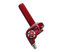 Poignée d'accélérateur CNC en alliage d'aluminium de 22 mm - Poignée de guidon de moto antidérapante - Design ergonomique pour motocross tout-terrain - Rouge, bleu, argent, noir, or (rouge)