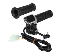 Poignée d'accélérateur compatible 36 V 48 V avec écran LCD numérique pour l'état de la batterie et système de verrouillage à clé inviolable (36 V noir)