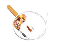 Poignée d'accélérateur de Moto 22 mm en Aluminium CNC avec câble d'accélérateur pour KLX CR CRF EXC XR CRF50 CRF230 50 70 110 125 230 250 Dirt Pit Bike Motocross Quad ATV (Orange)