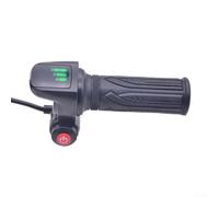 Poignée d'accélérateur de vélo électrique 48 V avec écran LCD de la batterie, bouton de démarrage et de croisière, 5 broches, pour vélo électrique, scooter, tricycle, guidon de 7/8", noir (bouton de