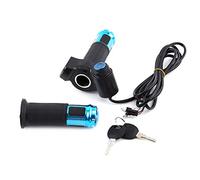 Poignée d'accélérateur de vélo électrique avec écran LCD et câble pour scooter électrique (bleu)