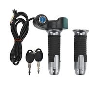 Poignée d'accélérateur rotative pour vélo électrique, avec affichage numérique vert, motif grainé, universelle, pour véhicules électriques de 12 V à 99 V, matière plastique, poids (Poignée grise)