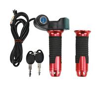 Poignée d'accélérateur rotative pour vélo électrique, avec affichage numérique vert, motif grainé, universelle, pour véhicules électriques de 12 V à 99 V, matière plastique, poids (Set rouge)
