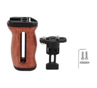 Poignée d'appareil Photo, avec poignée en Bois rotative à 360 degrés avec Interface Multiple, Trous de vis 1/4 3/8 et Sabot Froid, poignée en Alliage d'aluminium et Palissandre
