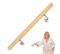 Poignée d'appui en bois - Grand repose-pieds et repose-main de 100 cm, poignée d'escalier antidérapante, sécurité naturelle, maintien ferme | Aide à l'équilibre pour couloir, intérieur et