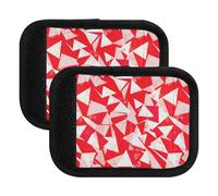 Poignée de bagage avec imprimé abstrait rouge et blanc pour valise, bagage à main, sacs à dos, 15 x 10,9 cm, Impressions abstraites rouges et blanches, one sizex4