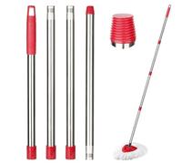 Poignée de Balai à Franges VI-ledas Turbo Spin de Rechange, Manche réglable en Acier Inoxydable pour Balai à Franges EasyWring&Clean, Compatible avec O Cedar et la Plupart des serpillères-147 cm