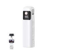 Poignée de batterie compatible avec Insta360 Luna Ultra, 22,5 W à charge rapide avec écran LED, rallonge de port fileté 1/4 pour caméra d'action, blanc