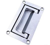 Poignée de boîte à outils pliable en alliage de zinc, design rectangulaire encastré avec finition argentée lisse, pour armoires électriques et boîtes de rangement (S)
