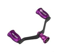 Poignée de bras à bascule double en fibre de carbone pour bobines Daiwa Fuego Prorex V pour bobines LT | Bouton de mise à niveau à 2 roulements en rouge, vert, violet, noir, rose, doré (violet)
