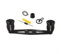 Poignée de bras à bascule en fibre de carbone pour Daiwa pour moulinets Abu Casting 105 mm Longueur 95 mm Empattement droit Pièce de rechange avec kit de matériel complet Rouge (main droite noire)
