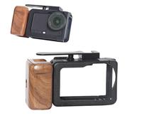 Poignée de cage en bois et aluminium pour DJI Action 6 - Base à dégagement rapide avec cordon