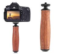 Poignée de Caméra en Bois, Trou de Vis Universel Supérieur et Inférieur de 1/4 Pouce, Design en Bois de Poirier, pour Appareil Photo, Lampe Vidéo LED, Smartphone