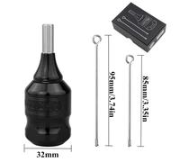 Poignée De Cartouche De Tatouage En Aluminium 27/32mm,Anneaux Torsadés Réglables,Tubes À Main De Tatouage Avec Barre D'aiguilles Pour Fourniture De Machine À Tatouer - Type 32mm