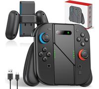 Poignée de charge 2 en 1 pour Switch 2, jouer et charger Joy-Con2, chargeur rapide noir, accessoires avec protection contre les surcharges et puce intelligente/câble de charge de 120 cm, compatible