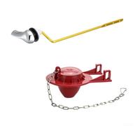 Poignée de chasse d'eau en ABS galvanisé et clapet en PVC pour toilettes standard avec construction et joint fiable pour une chasse d'eau efficace (rouge)