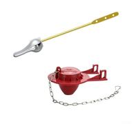 Poignée de chasse d'eau en alliage de zinc avec clapet en PVC offrant une chasse d'eau efficace et une prévention des fuites Convient pour différents modèles de toilettes (rouge)