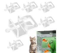 Poignée de couvercle d'aquarium - Acrylique 4,3 x 2,8 x 5,9 cm | Couvercle d'aquarium 6 pièces | 1 clip de couvercle | Poignée de rechange durable pour couvercle d'aquarium | Installation facile