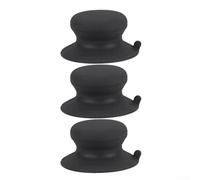Poignée de couvercle en silicone anti-brûlure avec ventouse puissante pour une prise en main sûre et une utilisation flexible comme support de téléphone portable (noir)