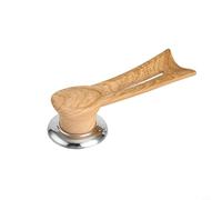 Poignée de couvercle verticale en acier inoxydable - Outil de cuisine ergonomique en bakélite pour un rangement pratique des couvercles de casseroles (grain de bois M)