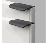 Poignée de Cuisine Noir Invisible, Lot de 2 Poignée Meuble Invisible Alliage d'Aluminium | Anodisé, Poignées d'Armoire Entraxe: 64-1140mm Poignées Placard Poignee Porte Poignee Tiroir 128mm/5in