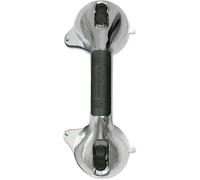 Poignée de Douche à Ventouses, Barre d'Appui Anti-dérapante, Fixation Sans Perçage, Support jusqu'à 45 kg, Indicateur Rouge/Vert, Montage Vertical ou Horizontal, Chrome