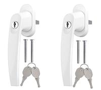 Poignée de fenêtre en Aluminium de qualité avec clé PALMAT | fenêtres/Portes à battant et coulissantes | Ouverture vers l'intérieur ou vers l'extérieur (Paquet avec 2 unités, Blanc)