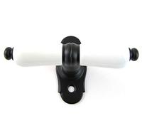 Poignée de fenêtre en porcelaine Baton - Blanc et noir mat - 24 x 105 cm - Qualité européenne depuis 1998