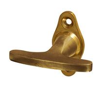 Poignée de fenêtre ovale style nouveau - Olive antique - En laiton patiné - Modèle « Dresden P » - Fabriqué à la main selon un modèle historique