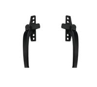 Poignée de fenêtre Verrou de poignée porte et fenêtre en alliage d'aluminium, 2 pièces, ouverture plate droite/gauche, point unique, serrure extrapolée(Black- classical)