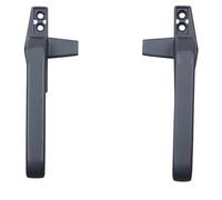 Poignée de fenêtre Verrou de poignée porte et fenêtre en alliage d'aluminium, 2 pièces, ouverture plate droite/gauche, point unique, serrure extrapolée(Dark grey- classical)