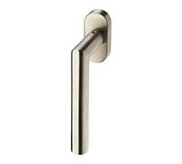 Poignée de fenêtre WILMA Inox brossé Poignée de fenêtre en L sur rosace ovale Poignée oscillo-battante à grille sans cylindre de serrure - Ferrure de fenêtre avec grille de Sotech