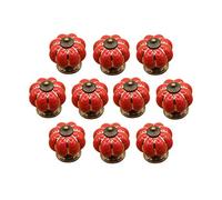 Poignée de forme de potiron en céramique bouton commode armoire de cuisine placard tiroir poignées 10 Pack, Rouge