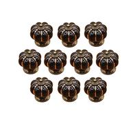 Poignée de forme de potiron en céramique bouton commode armoire de cuisine placard tiroir poignées 10 Pack, Noir
