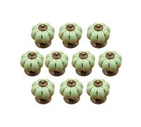 Poignée de forme de potiron en céramique bouton commode armoire de cuisine placard tiroir poignées 10 Pack, Vert