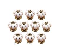 Poignée de forme de potiron en céramique bouton commode armoire de cuisine placard tiroir poignées 10 Pack, Blanc