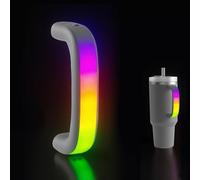 Poignée de Gobelet à Éclairage LED, Compatible avec les Gobelets Stanley 1,2L et 850mL (Quencher H2.0), 6 Couleurs, Confortable Poignée pour Stanley pour les Fêtes et le Plein Air (Gris)