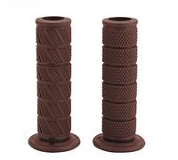 Poignée De Guidon De Moto, 2 Pièces 22 Mm Poignées De Guidon De Moto Vintage Universelles Extrémités De Barre De Poignée Diagonale(Rouge-marron)
