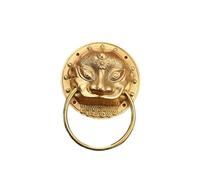 poignée de heurtoir de porte Heurtoir de porte tête Lion en laiton, robuste, forgé, solide, poignées Vintage, décoration d'armoire(80mm gold color)