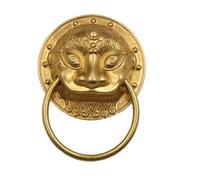 poignée de heurtoir de porte Heurtoir de porte tête Lion en laiton, robuste, forgé, solide, poignées Vintage, décoration d'armoire(140mm gold color)