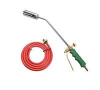 Poignée de lance-flammes à double interrupteur pour brûler les poils de cochon, outil de barbecue en cuivre pur et acier inoxydable avec tube en caoutchouc, kit de torche chauffante vert 40 cm 50 cm