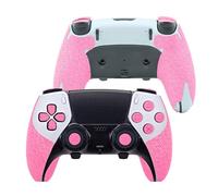 Poignée de manette pour PS5, kit de peau texturée, pour PS5DualSense/Edge, antidérapant, absorbant la transpiration, poignées de manette, boutons (PS5 DualSense Edge, rose fluo normal)