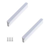 Poignée de Meuble 128mm Blanc, Lot de 2 Poignée Tiroir Alliage d'Aluminium | Anodisé, Poignées Cuisine Entraxe: 96-1160mm Poignee Porte Poignee d'Armoire Poignées pour Placards Avec Vis 128mm/5in