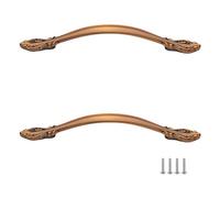 Poignée de Meuble 128mm Marron, Lot de 2 Poignée Tiroir Alliage d'Zinc | Galvanoplastie, Poignées Cuisine Entraxe: 64-128mm Poignee Porte Poignee d'Armoire Poignées pour Placards Avec Vis 128mm/5in