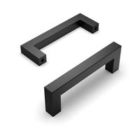 Poignée de meuble - AIMOONSA - Lot de 5 - Entraxe 96 mm - Inox noir - Vis 25/45 mm
