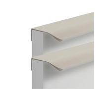 Poignée de Meuble Beige Invisible, Lot de 2 Poignée Cuisine Invisible Alliage d'Aluminium | Anodisé, Poignées d'Armoire Entraxe: 96-960mm Poignées Placard Poignee Porte Poignee Tiroir 128mm/5in