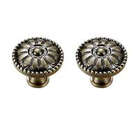 Poignée de Meuble Cuisine Vintage, Lot de 2 Poignée Tiroir Alliage d'Zinc | Galvanoplastie, Couleur: Bronze, Poignee d'Armoire Entraxe: 64-128mm Poignee Porte Poignées pour Placards Avec Vis Monotrou