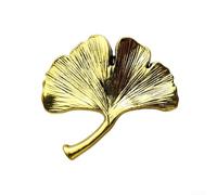 Poignée de meuble en alliage de zinc avec motif feuille de ginkgo, bouton de porte de placard décoratif pour armoires et armoires de chambre d'enfant (or ancien)