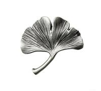 Poignée de meuble en alliage de zinc avec motif feuille de ginkgo, bouton de porte de placard décoratif pour armoires et armoires de chambre d'enfant (étain ancien)
